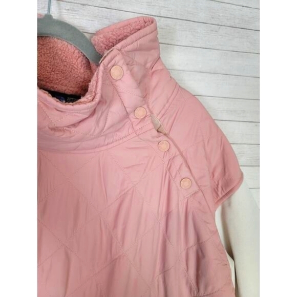 The North Face Rosie Sherpa Pullover Jacket in Mauve/Cream, sz XL - Picture 2 of 16